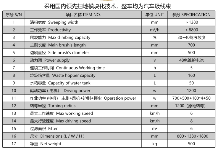 洁路宝驾驶丁青扫地机1400